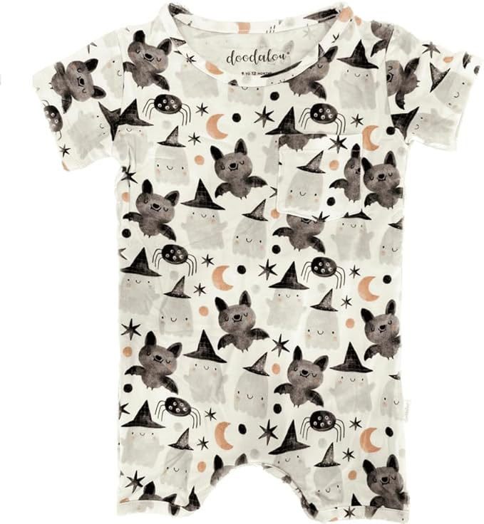 Soft Bamboo Viscose Baby Romper, Short Sleeve with Shorts, Zipper Inseam Closure with Front Pocke... | Amazon (US)