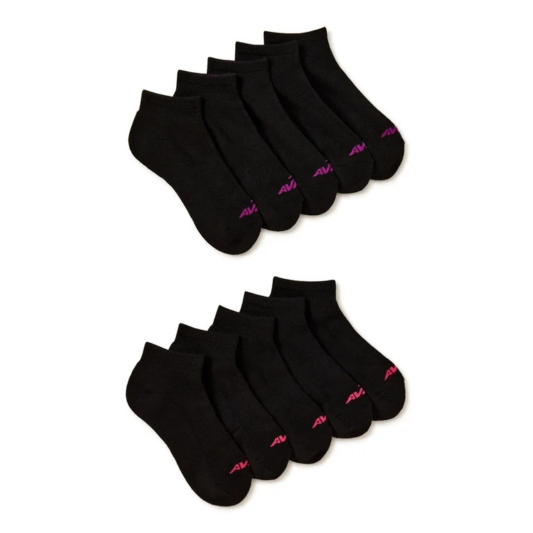 Avia Women's Performance Cushioned Ankle Socks, 10 Pack, Shoe Sizes 4-9 | Walmart (US)