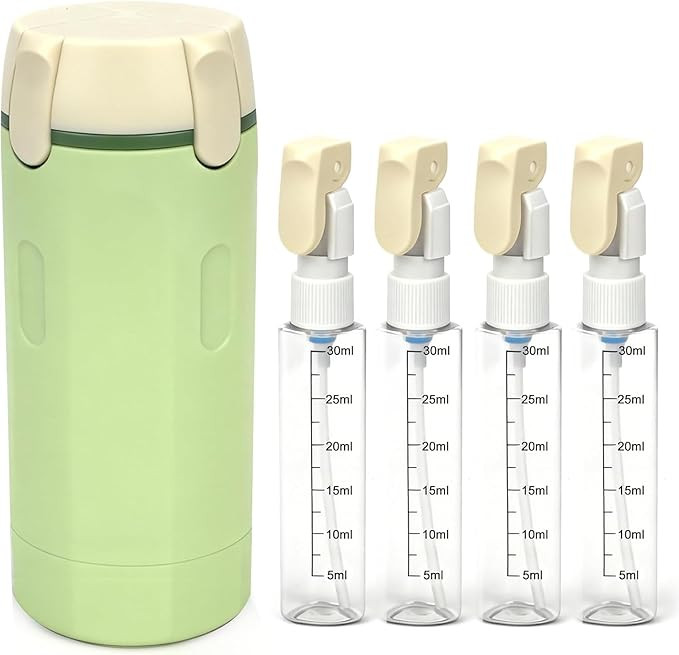 4 in 1 Travel Dispenser,4 Pack 30ML Travel Bottles for Toiletries,Refillable, Leak Proof and Port... | Amazon (US)