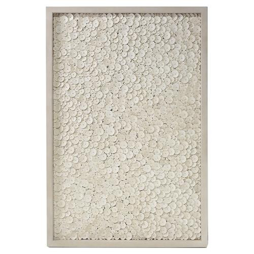 Palecek Amalia Coconut Shell Beads Nature Beige Frame Mixed Media | Kathy Kuo Home