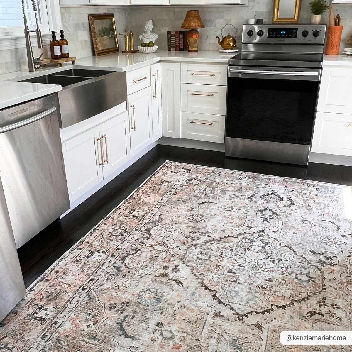 Brown Standon Vintage Washable Area Rug | Boutique Rugs
