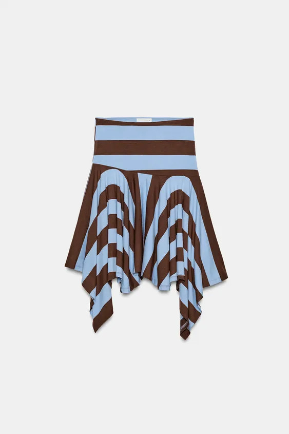 ASYMMETRIC STRIPED SKIRT | Zara US
