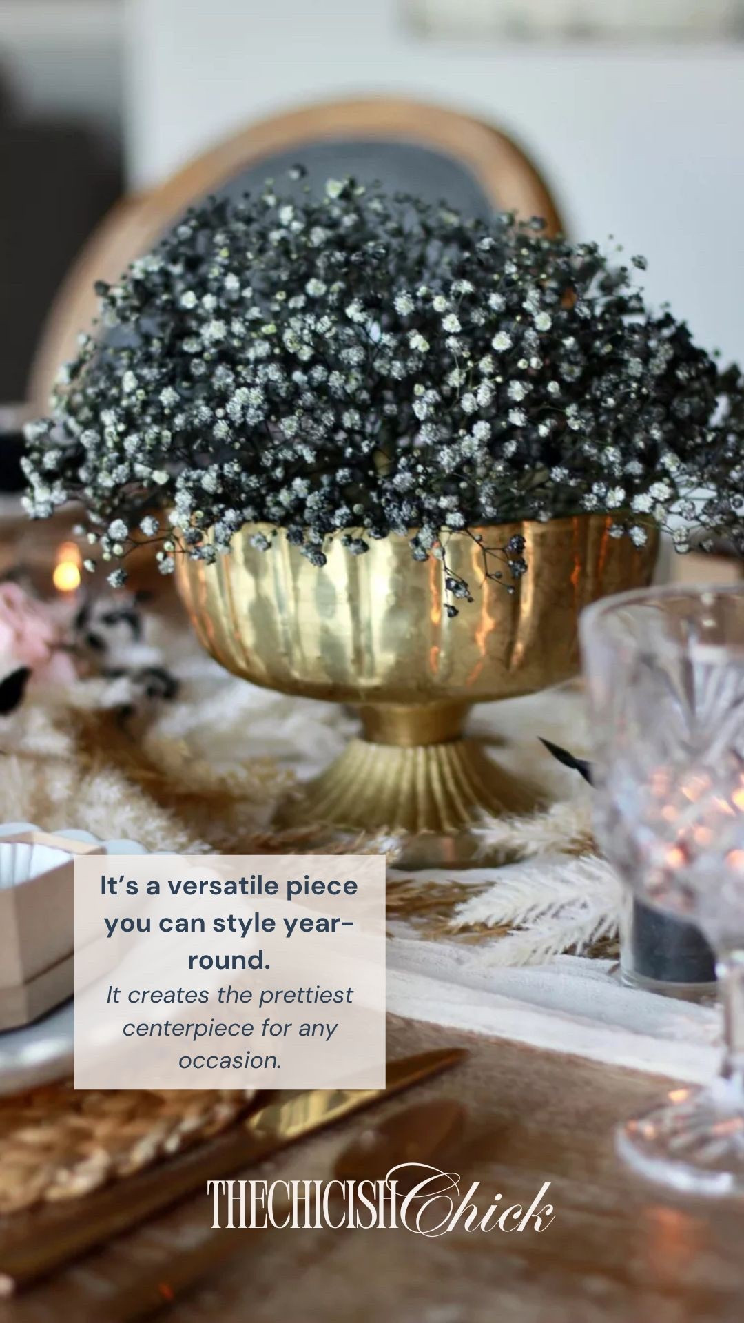 This Amazon gold pedestal vase is perfect for year round styling. Add your favorite seasonal stems to compete your table. 

#LTKSeasonal #LTKHome #LTKStyleTip