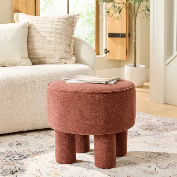 Better Homes & Gardens Adlin Ottoman, Rust | Walmart (US)