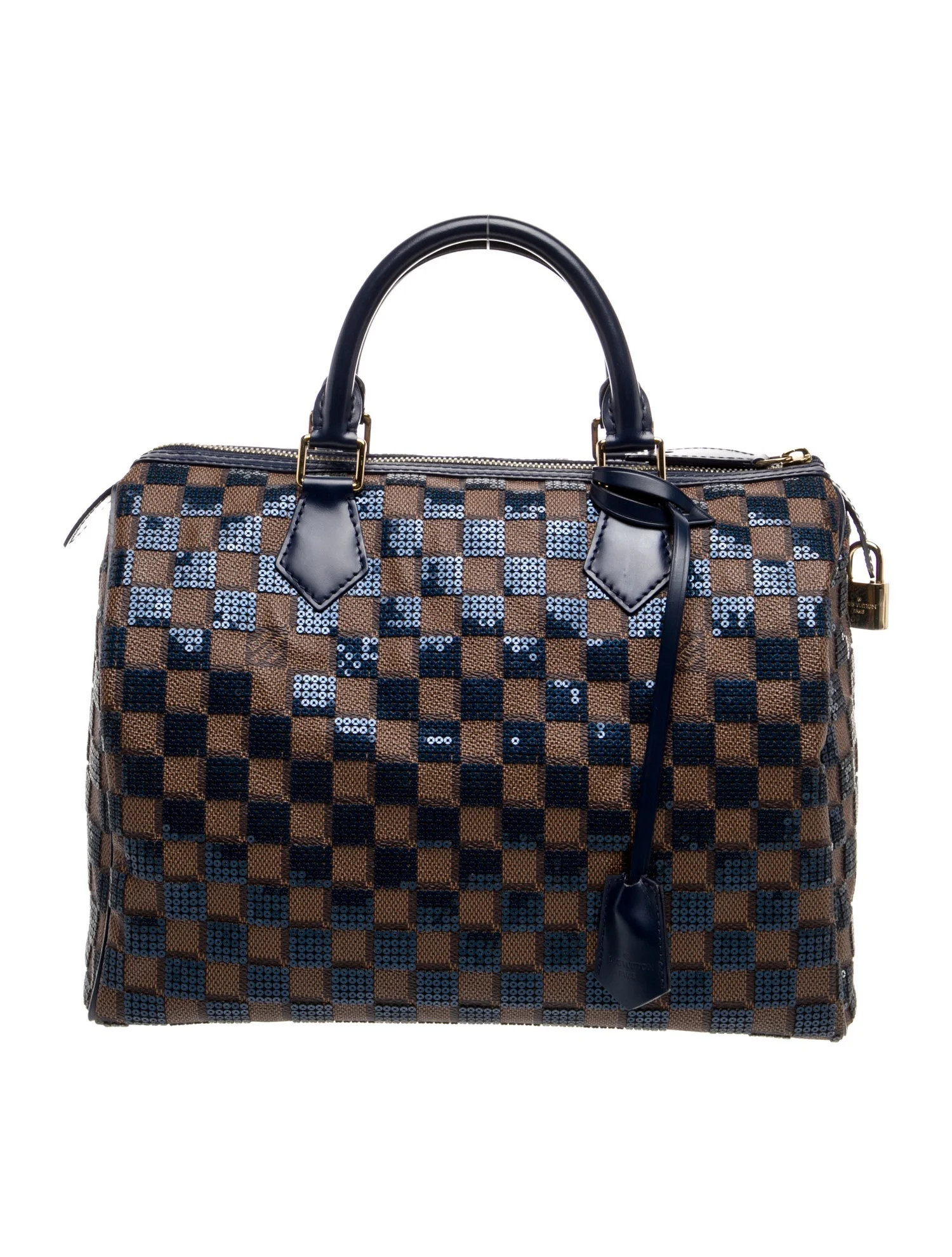 Louis Vuitton Damier Ebene Paillettes Speedy 30 - Blue Handle Bags, Handbags - LOU1239200 | The R... | The RealReal