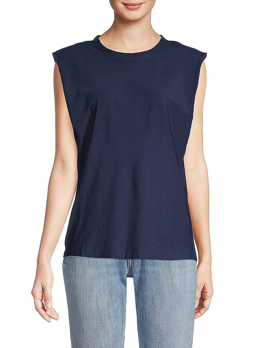 French Connection Women's Padded-Shoulder Sleeveless Top - Nocturnal - Size S | Saks Fifth Avenue OFF 5TH