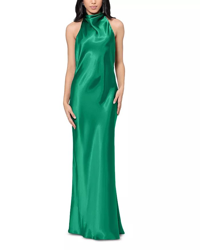 Charmeuse Halter Neck Long Dress - 100% Exclusive | Bloomingdale's (US)