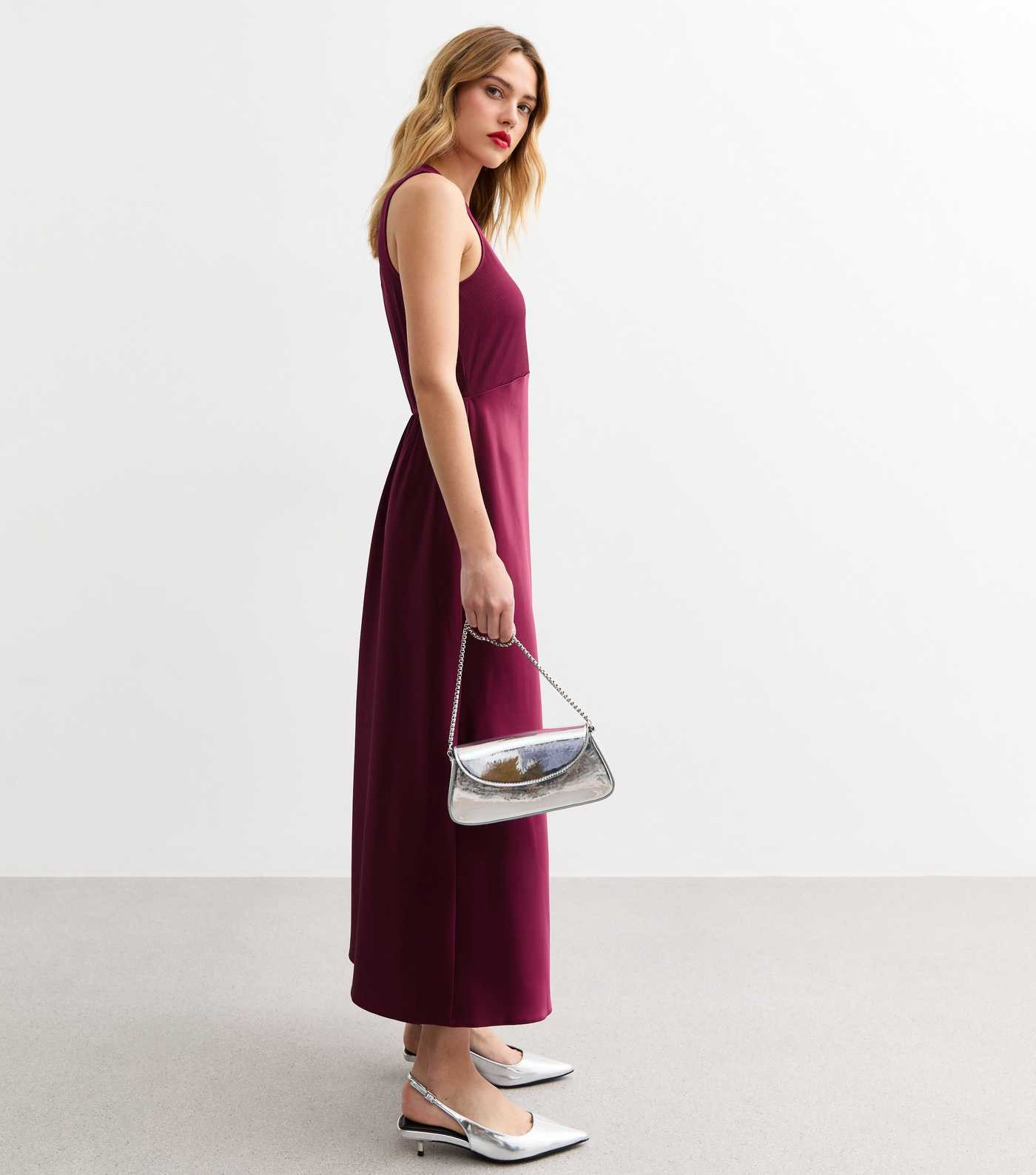 Burgundy Satin Skirt Midi Dress
						
						Add to Saved Items
						Remove from Saved Items | New Look (UK)