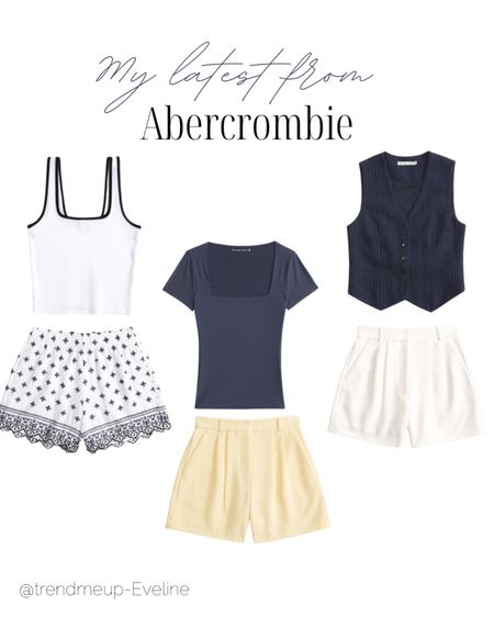My latest Abercombrie purchases for complement summer outfits - linen shorts, navy blue vest, tee, tailored shorts, shirts

#LTKSeasonal #LTKMidsize #LTKOver40
