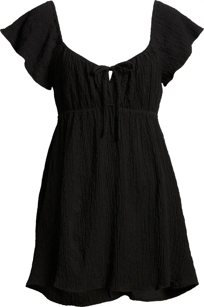 Textured Tie Front Dress | Nordstrom