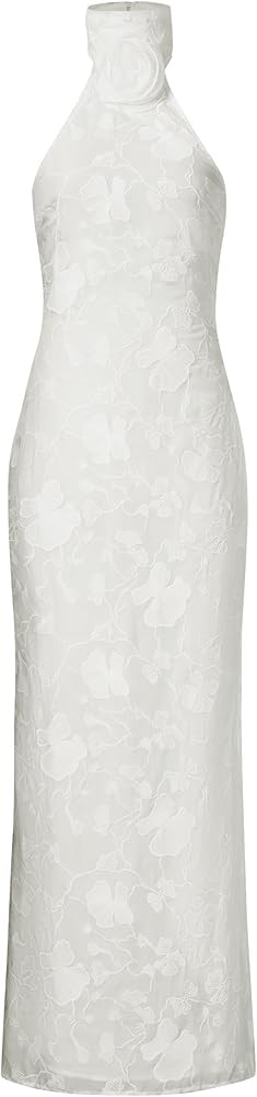 JW PEI Women's Uliana Floral Lace Halterneck Maxi Dress | Amazon (US)
