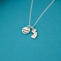 Sterling Silver Jersey Girl Necklace New State Charm | Etsy (US)