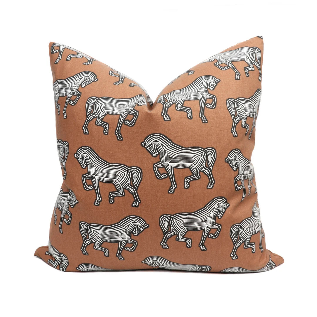 Schumacher Faubourg Horse Pillow Cover in Brown 178012 // Designer Pillow // High End Pillow // D... | Etsy (US)
