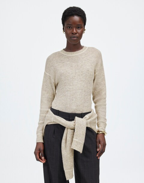 Ribbed Alpaca-Blend Crewneck Sweater | Madewell | Madewell