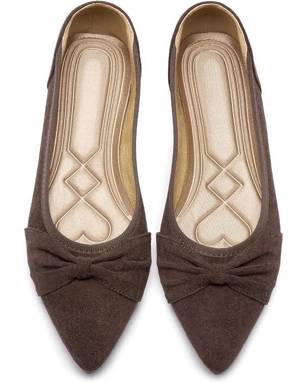 Ecetana Flats for Women Comfortable Dressy Pointed Toe Ballet Flats | Amazon (US)