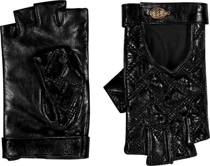 Kensington Quilted Leather Fingerless Gloves | Nordstrom