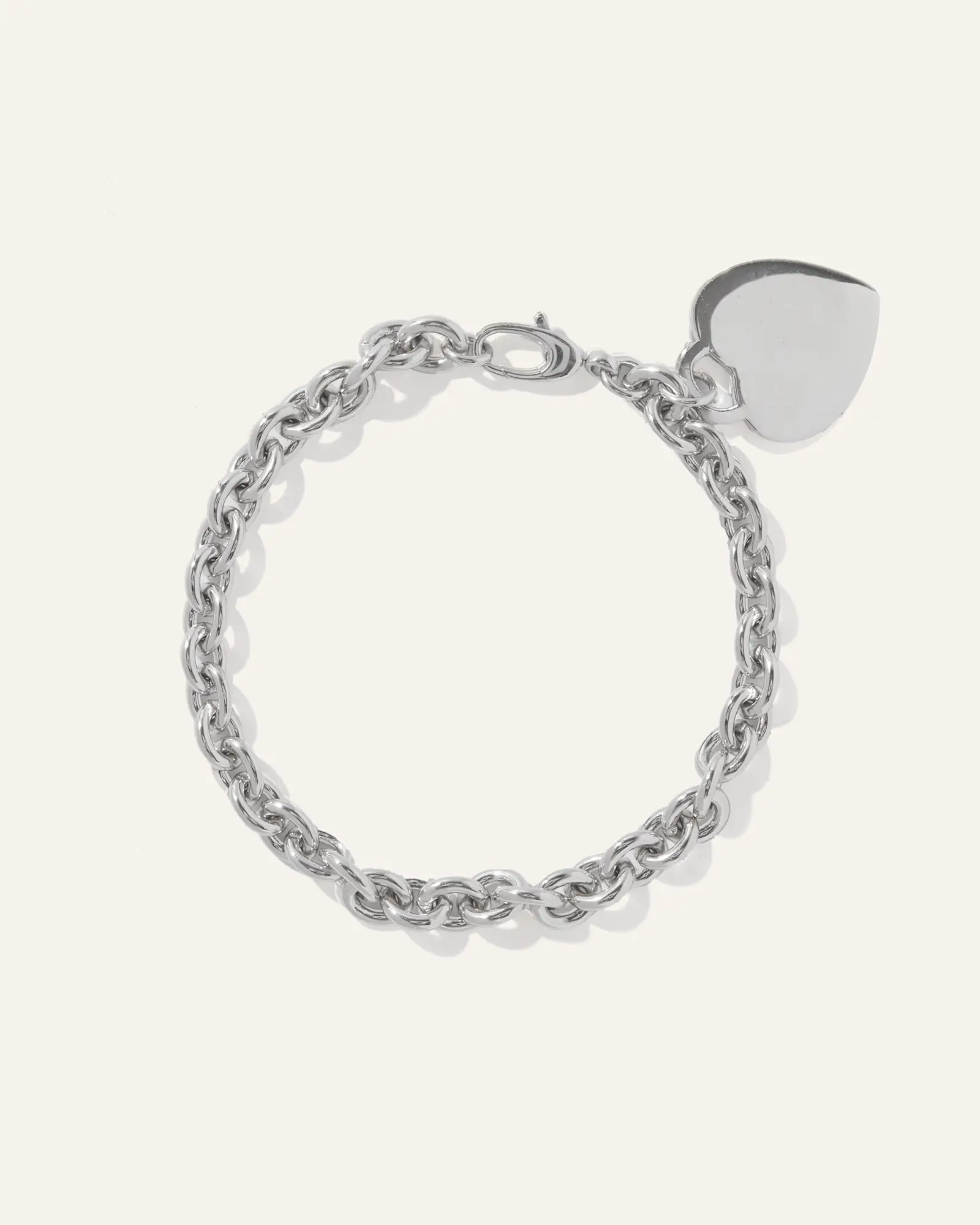 Silver Heart Tag Charm Bracelet | Quince