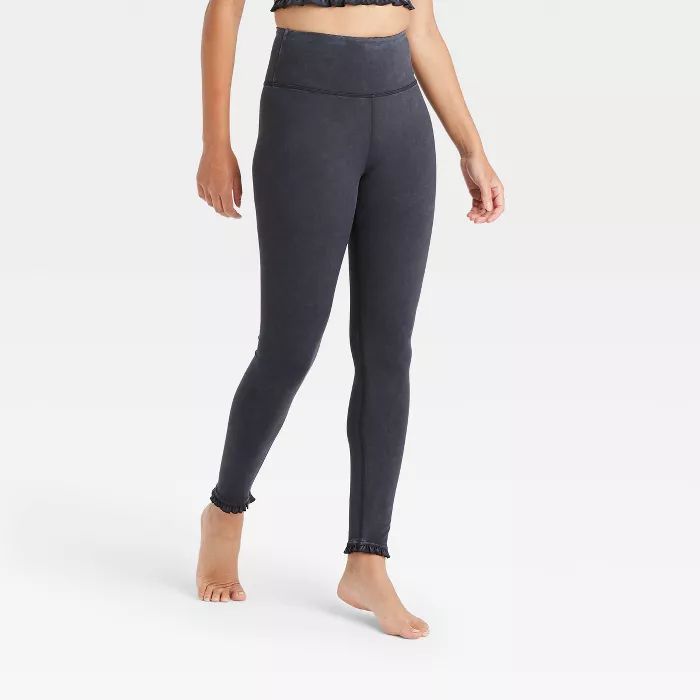 Women's High-Waisted 7/8 Leggings with Ruffle Hem - JoyLab™ | Target