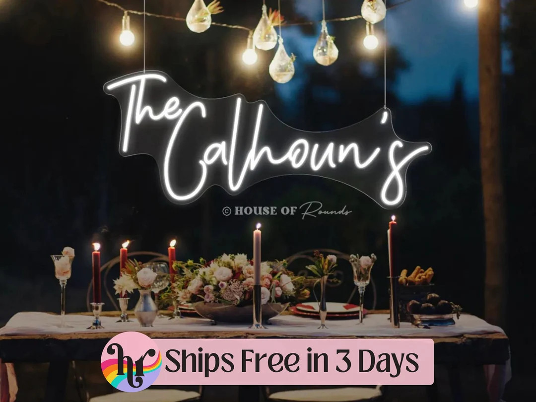 Family name neon sign |  neon name sign | wedding backdrop | wedding decor |  last name neon sign... | Etsy (US)