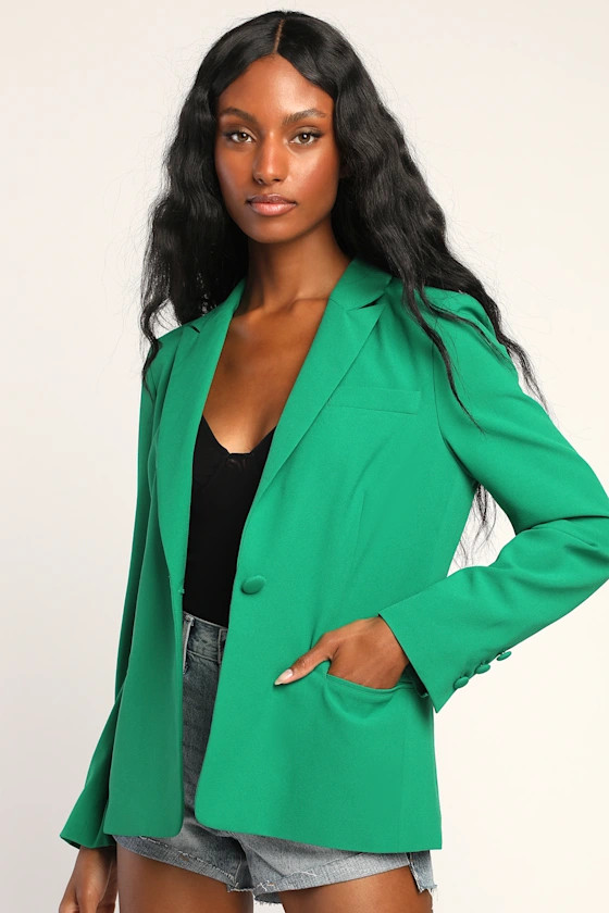 Suit and Score Green Blazer Top | Lulus (US)
