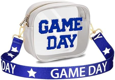 Game Day Clear Bag for Stadium Events with Letter Patches Stadium Approved Clear Crossbody Purse ... | Amazon (US)