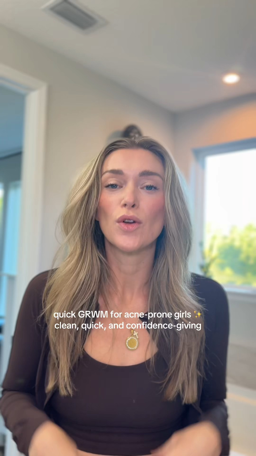 Acne safe clean beauty routine when I only have 5 minutes. 