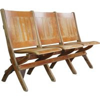 Antique Oak Folding Triple Bench Seat Pew Chair Tandem Stadium Theater 56 | Etsy (US)