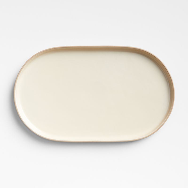 Butter Yellow Oval Stoneware Serving Platter by Molly Baz | Crate & Barrel | Crate & Barrel