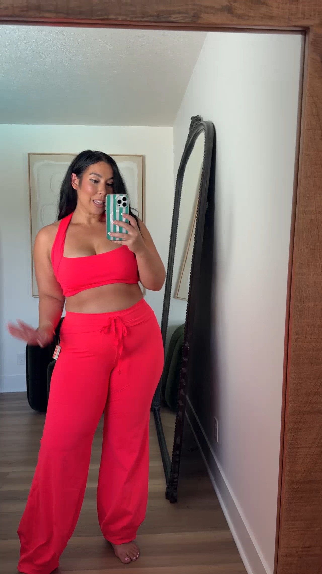 This color is literally everything. Top is large, bottoms are XL (long). Midsize outfit inspo, workout set  

 #LTKSeasonal #LTKMidsize