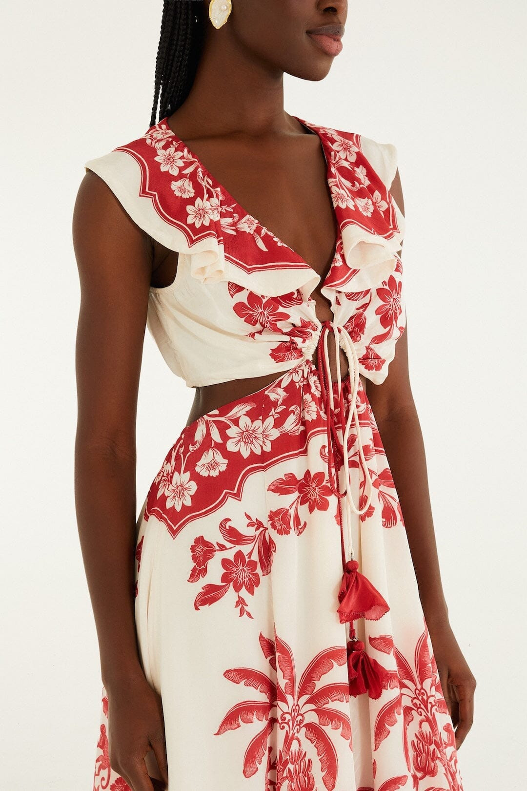 Sand Guanacaste Cut-Out Waist Sleeveless Midi Dress | FARM Rio | FarmRio (US)