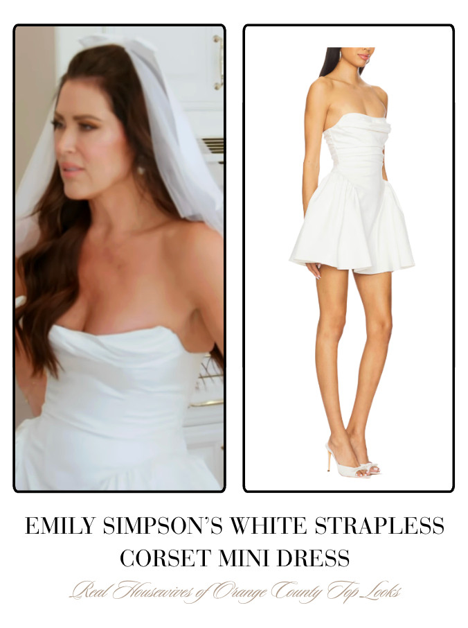 Emily Simpson's White Strapless Corset Mini Dress 

 