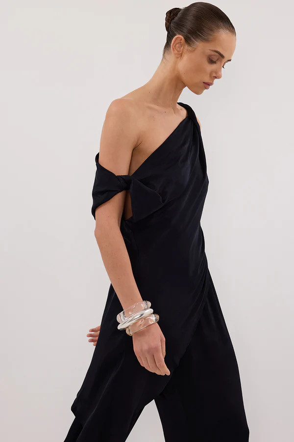 EVE INK ASYM SATIN TOP | DISSH