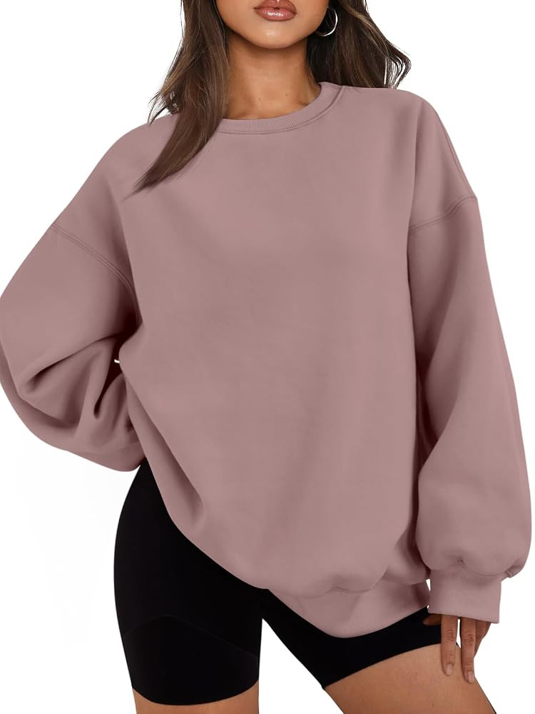 EFAN Womens Oversized Sweatshirts Hoodies Fleece Crewneck Sweaters Casual Tops Comfy Fall Fashion... | Amazon (US)