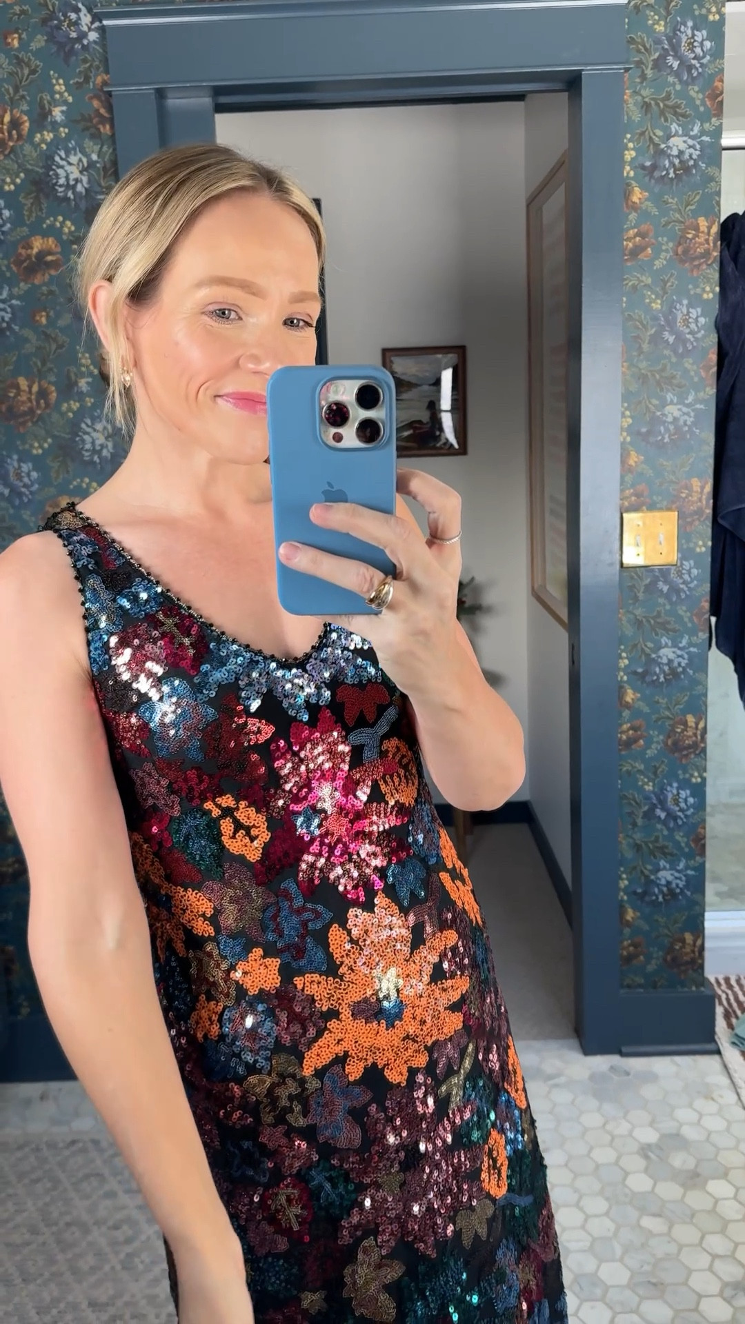 Wearing my regular size 4 in this perfect Holiday & New Year’s party dress ~ not too fitted and very comfortable. 5’3” for length. Linked more favorites including the matching bag, adorable broach, scarf and more party styles & gift ideas from @johnnywas #JohnnyWas #ad #JohnnyWasHere @Shop.LTK #liketkit

#LTKOver40 #LTKootd #LTKHoliday