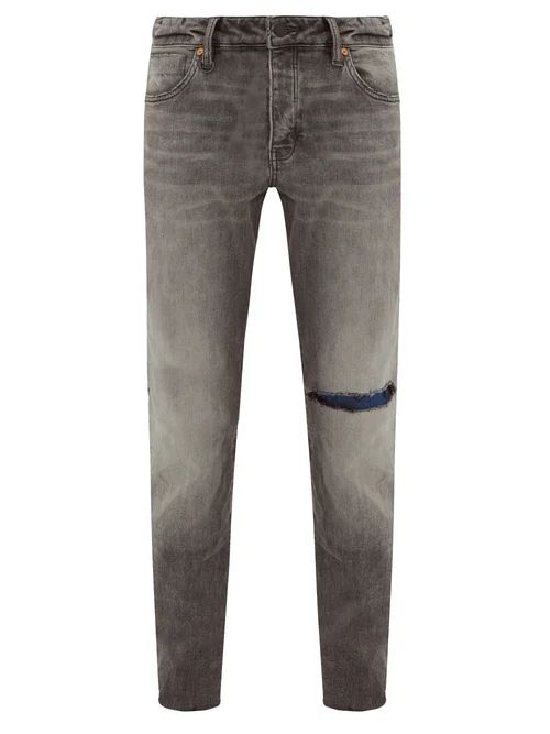 Neuw - Lou Distressed Slim-leg Jeans - Mens - Dark Grey | Matches (US)