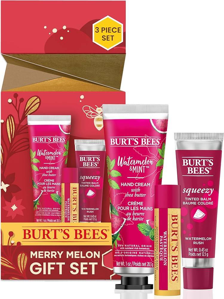 Burt's Bees Christmas Gifts, 3 Stocking Stuffers Products, Merry Melon Set - Watermelon Moisturiz... | Amazon (US)