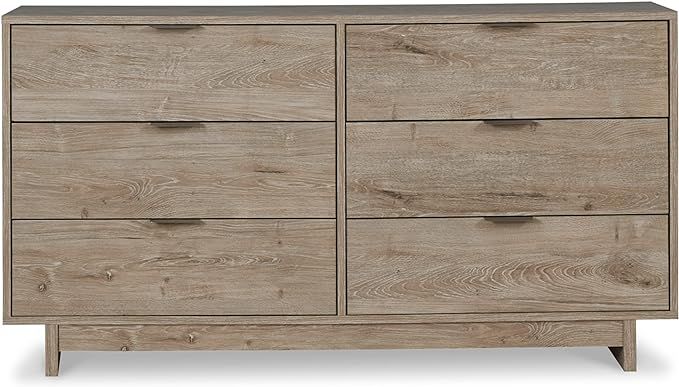 Signature Design by Ashley Oliah Rustic 6 Drawer Dresser, Light Brown | Amazon (US)