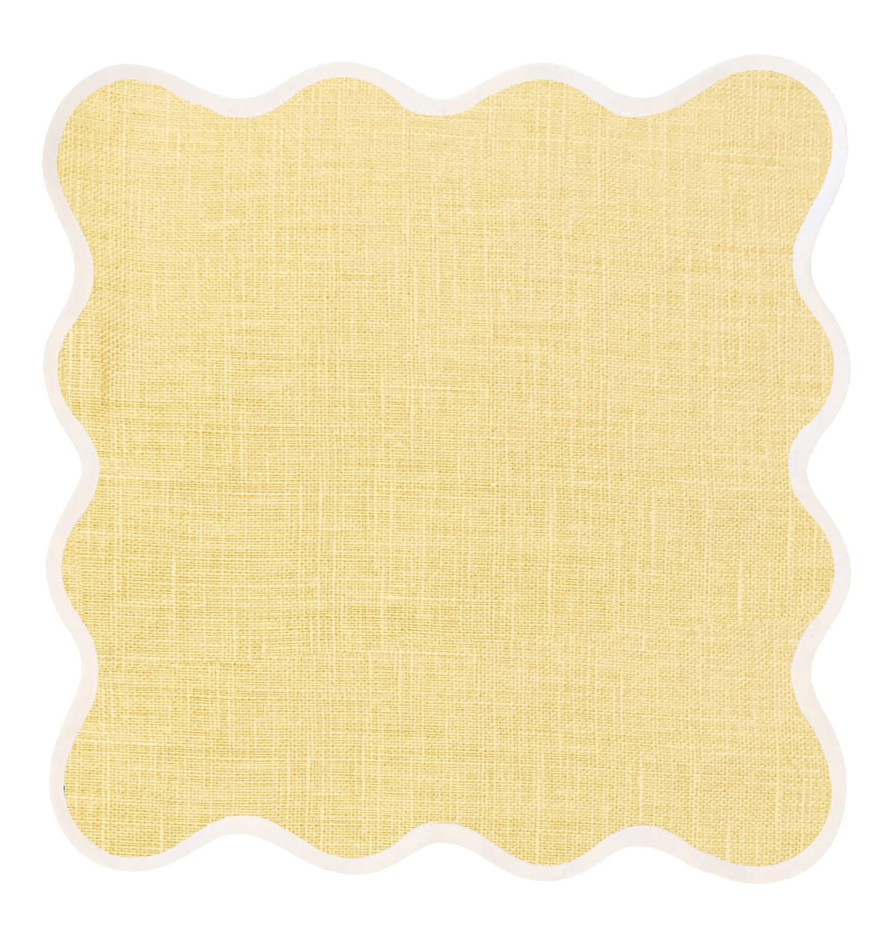 Linen Scalloped Square | Buttercup Yellow | Fenwick Fields, LLC