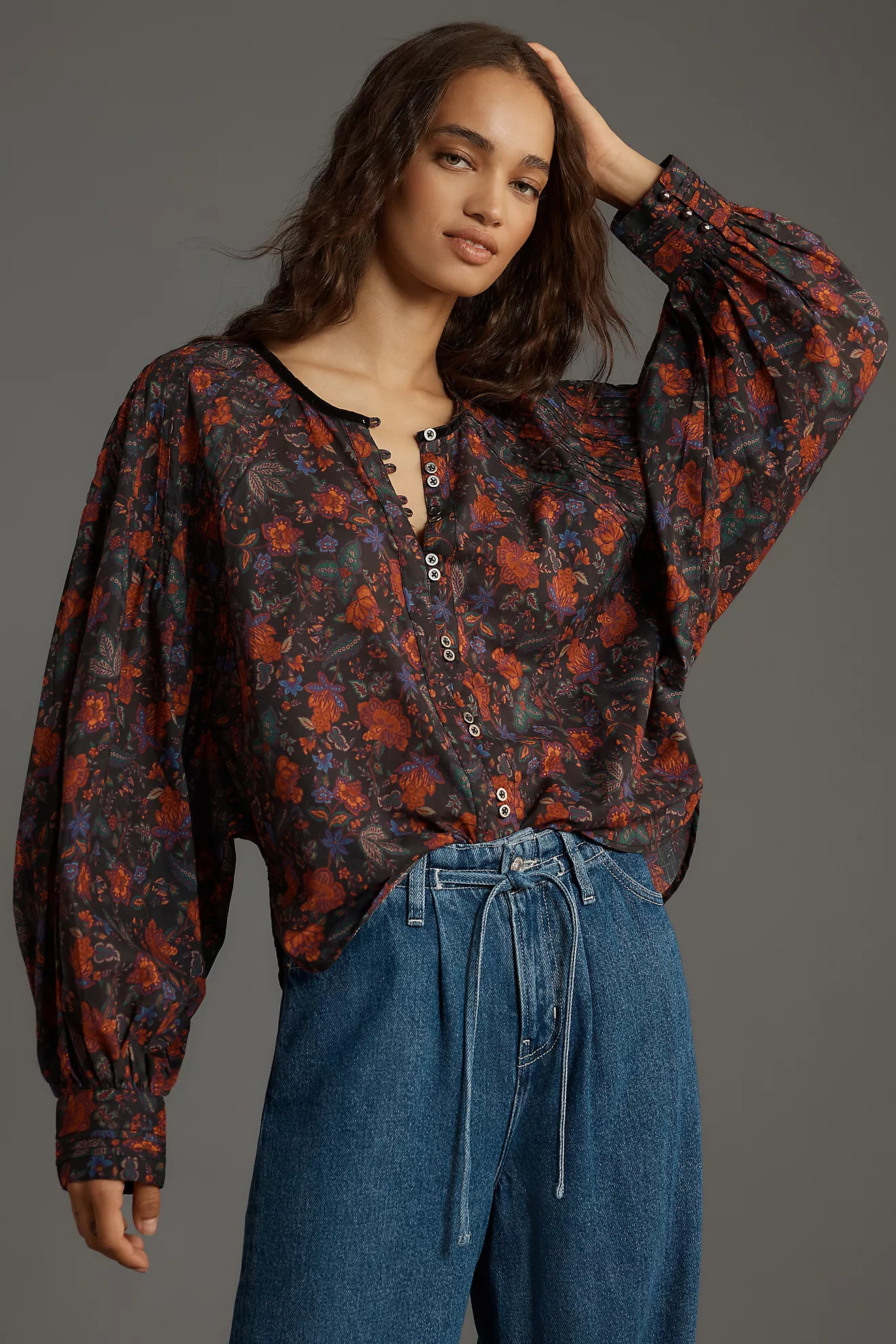 The Sidney Batwing Blouse by Pilcro: Button Loop Edition | Anthropologie (US)