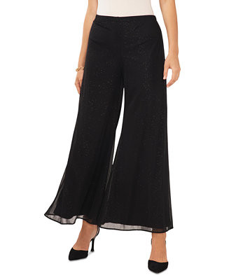 Women's Glitter Pull-On Wide-Leg Pants | Macy's