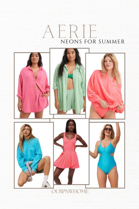 Loving these neon finds for summer from Aerie!

Bright pink sweatshirt, pink tennis dress, gold dress, athletic dress, pink linen set, matching mini set, summer set, bright blue crewneck sweatshirt, green matching set, striped set, bright blue swimsuit, one piece swimsuit, summer fashion, neon fashion, summer outfit, resort wear, beach looks, poolside looks

#LTKFindsUnder100 #LTKStyleTip #LTKSaleAlert