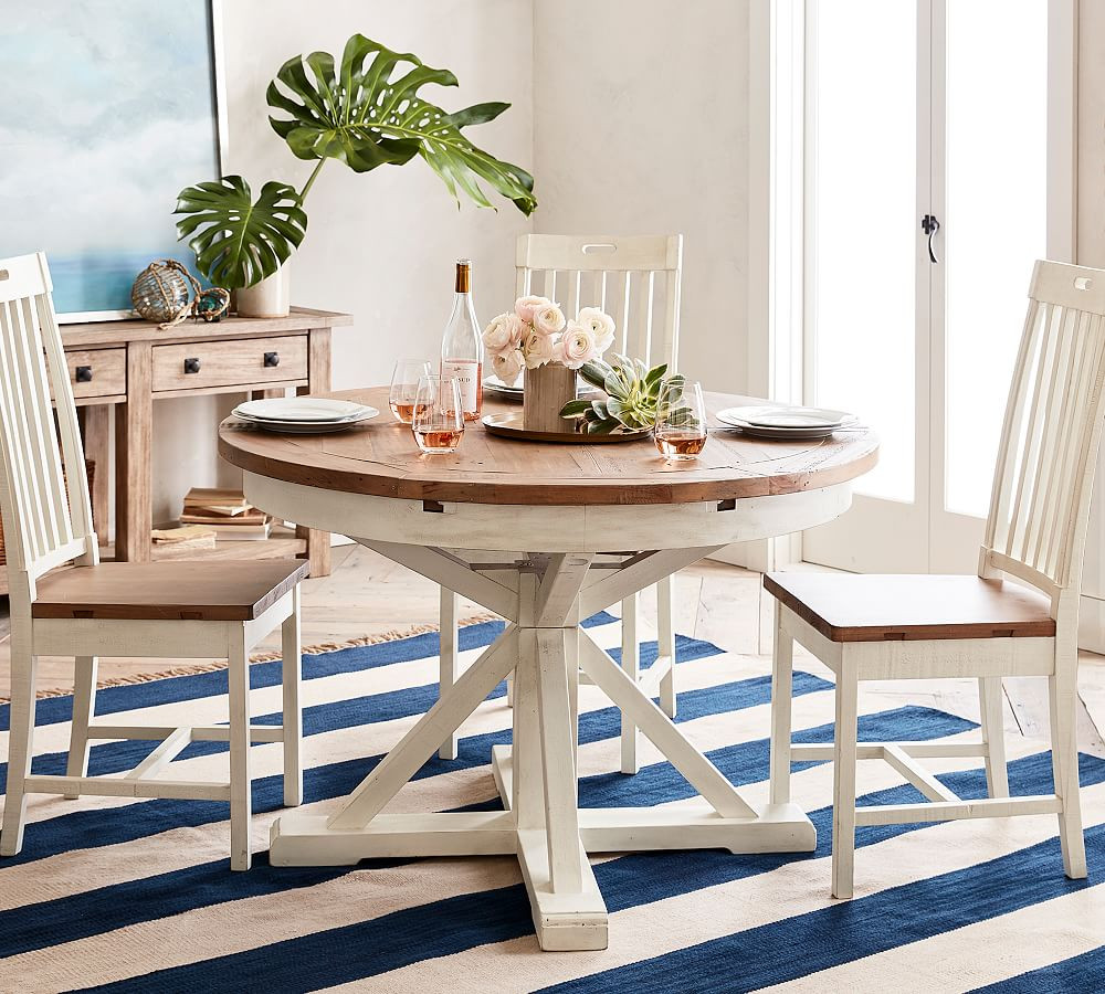 Hart Round Reclaimed Wood Extending Dining Table (47.5"-79") | Pottery Barn (US)