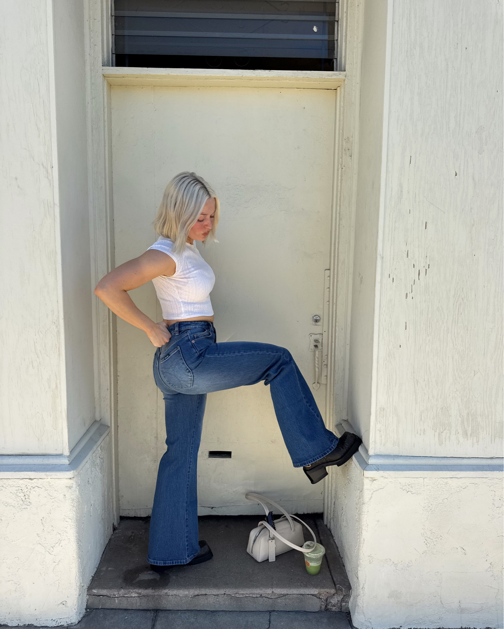 simple jeans & tee!! rollas makes great jeans for the curvy and/or muscular girls, wearing a size 26 :) 

#LTKgrwm #LTKfitnessgoals #LTKootd