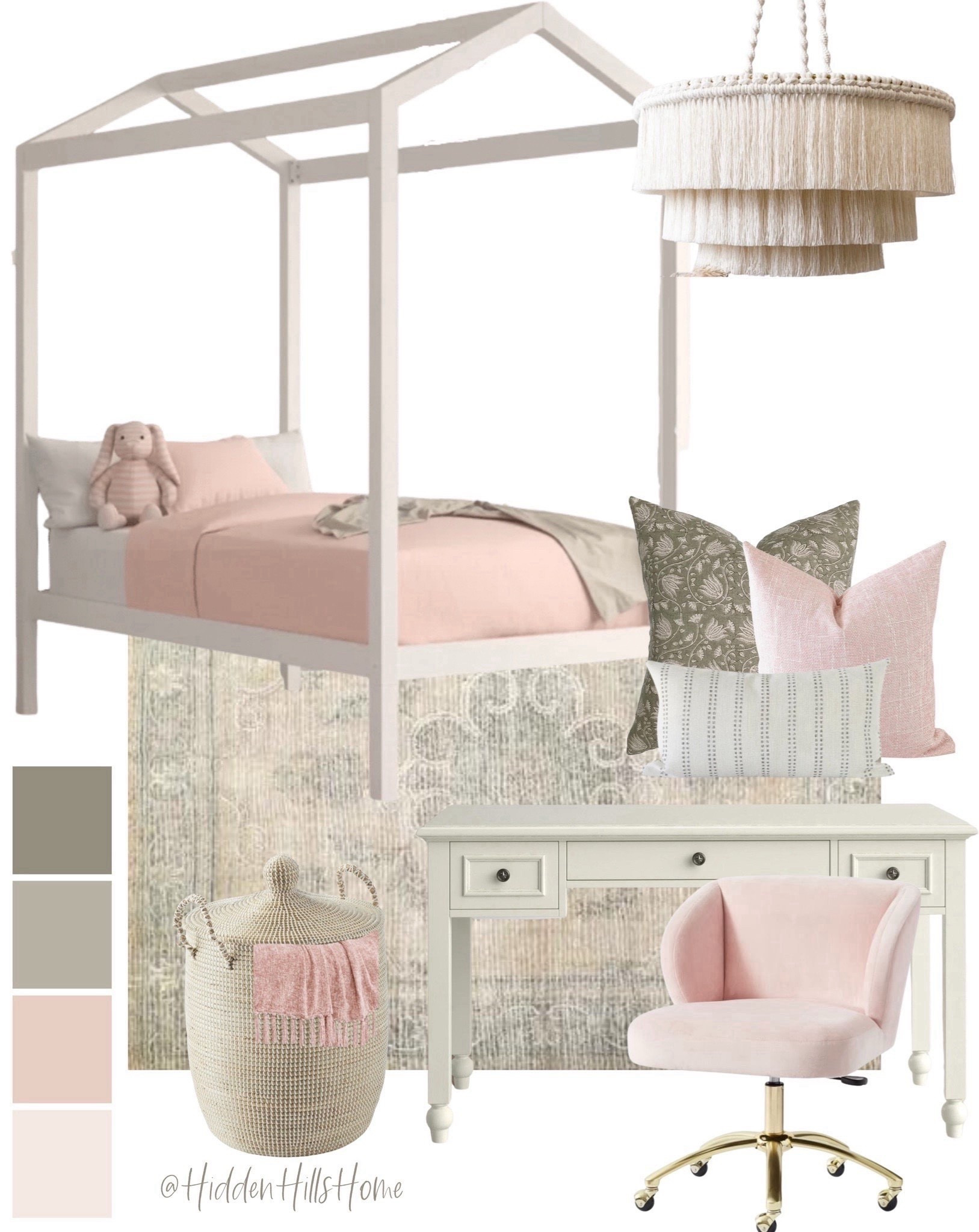 Girls bedroom mood board, girls canopy bed, pink and green bedroom ideas, girls bedroom design #canopy 



#LTKSaleAlert #LTKHome #LTKKids