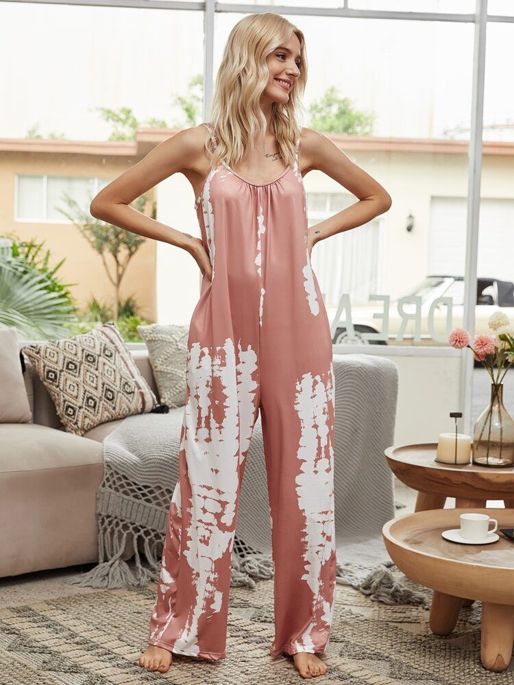 Tie-Dye Wash Cami Jumpsuit | SHEIN