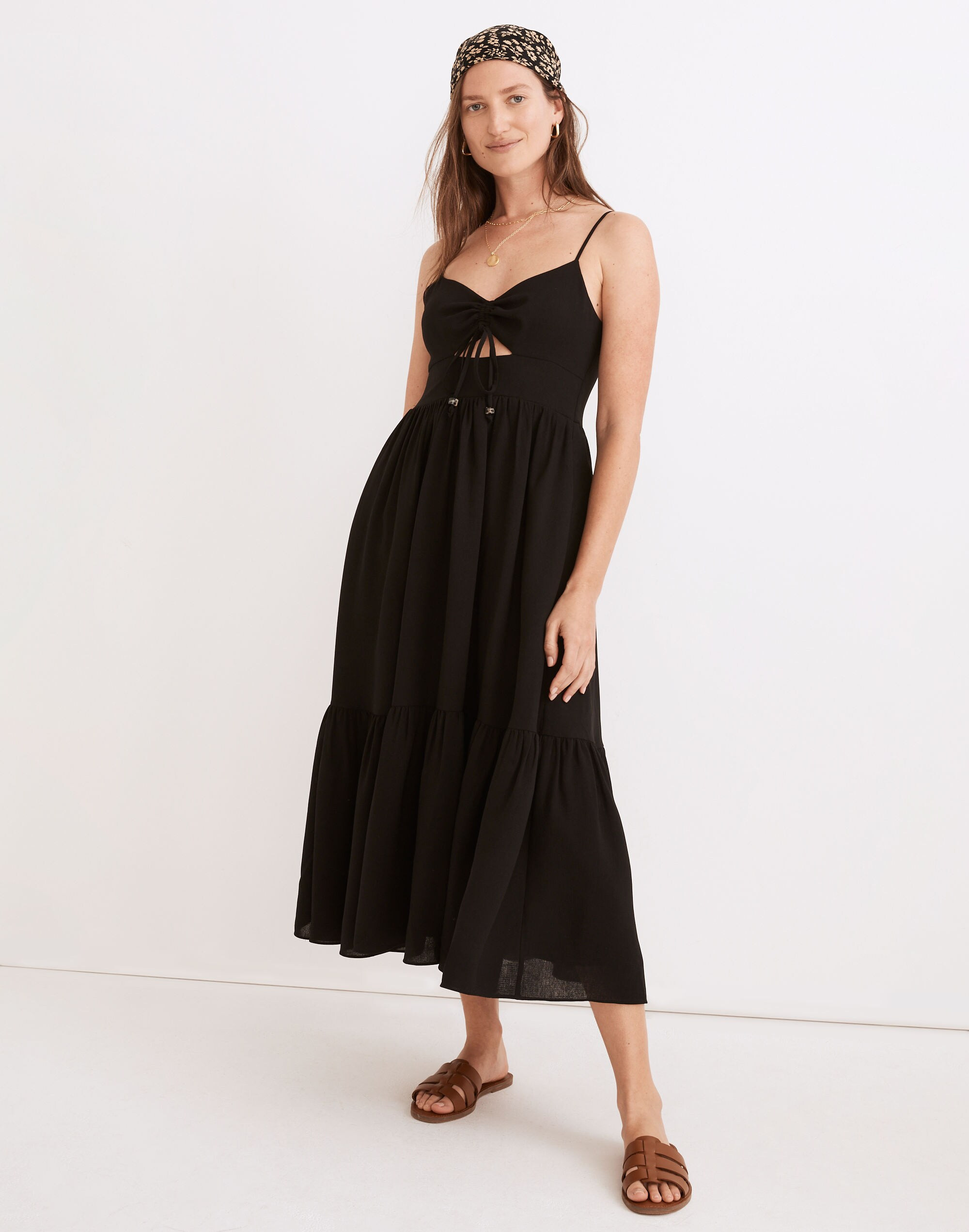 Ruched Keyhole Tiered Midi Dress | Madewell | Madewell
