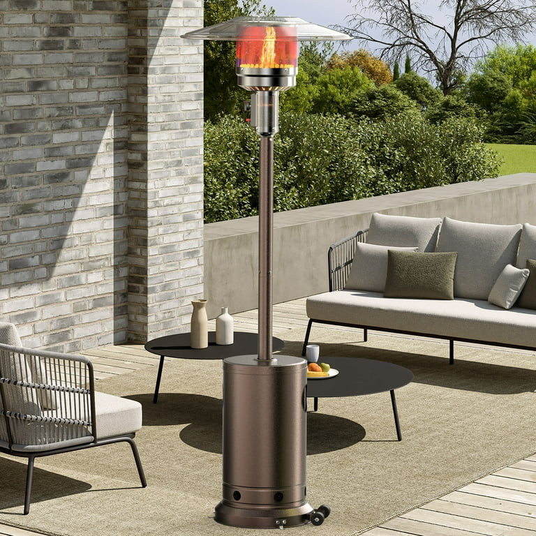 GIANNA 48,000 BTU Propane Patio Heater, Comes with Double Heating Grid and Wheels，Portable Desi... | Walmart (US)