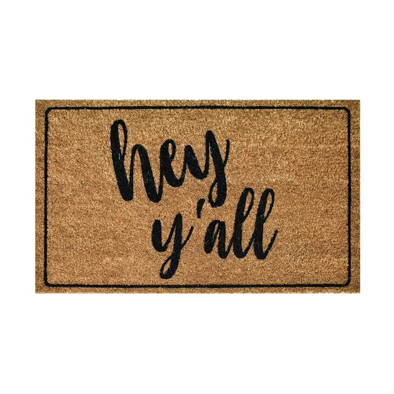 Entertaining Front Door Mat Summer Door Mats Coco Coir Floor Mat Fun Slogan Doormats ‘Hey Y'All... | Walmart (US)