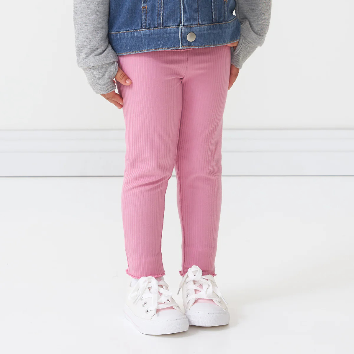 Garden Rose Ribbed Cozy Lettuce Legging | Little Sleepies