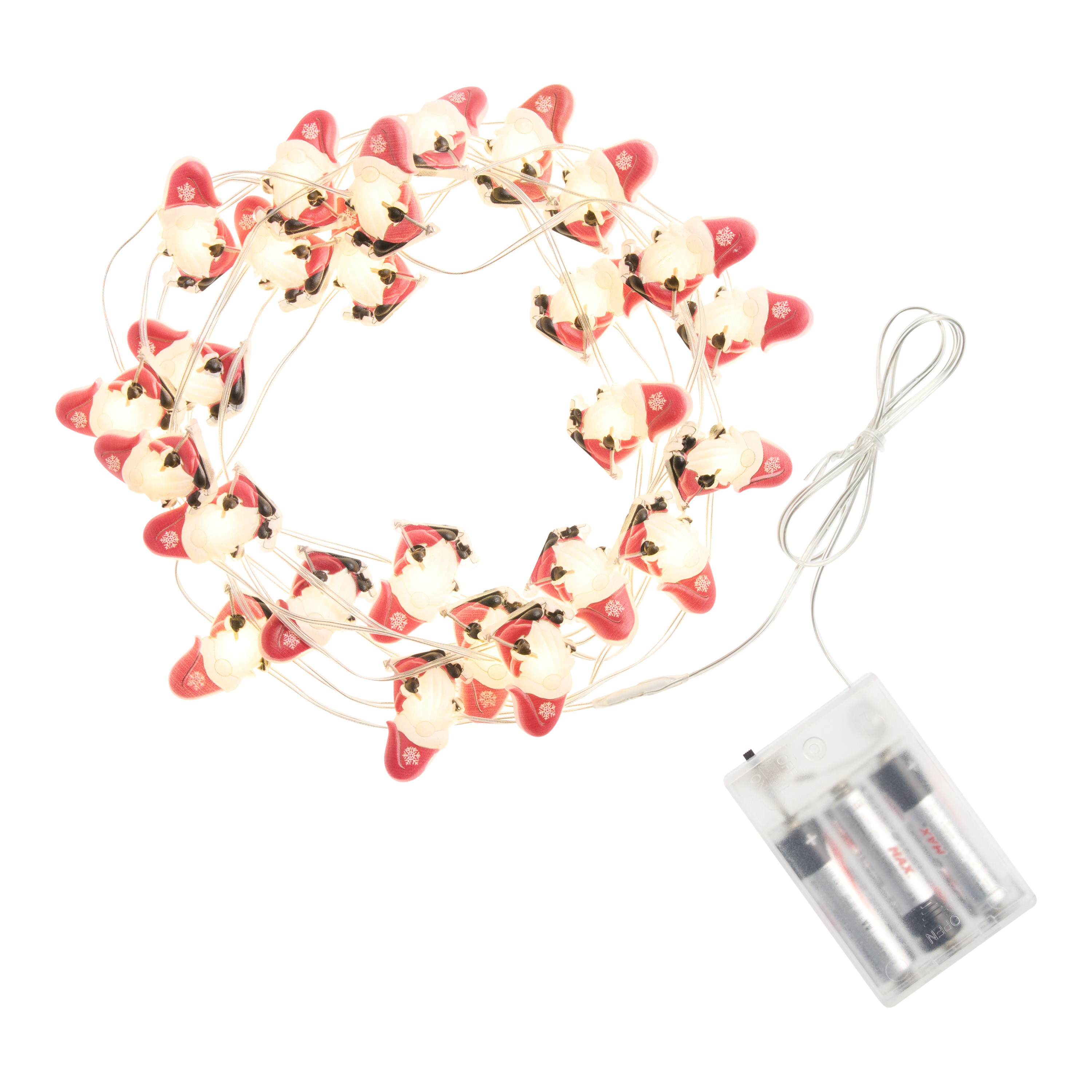 Skiing Santa Gnome LED 20 Bulb Battery Operated String Lights | World Market